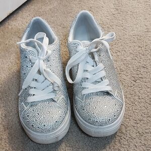 Sparkly Silver Women's Sneakers